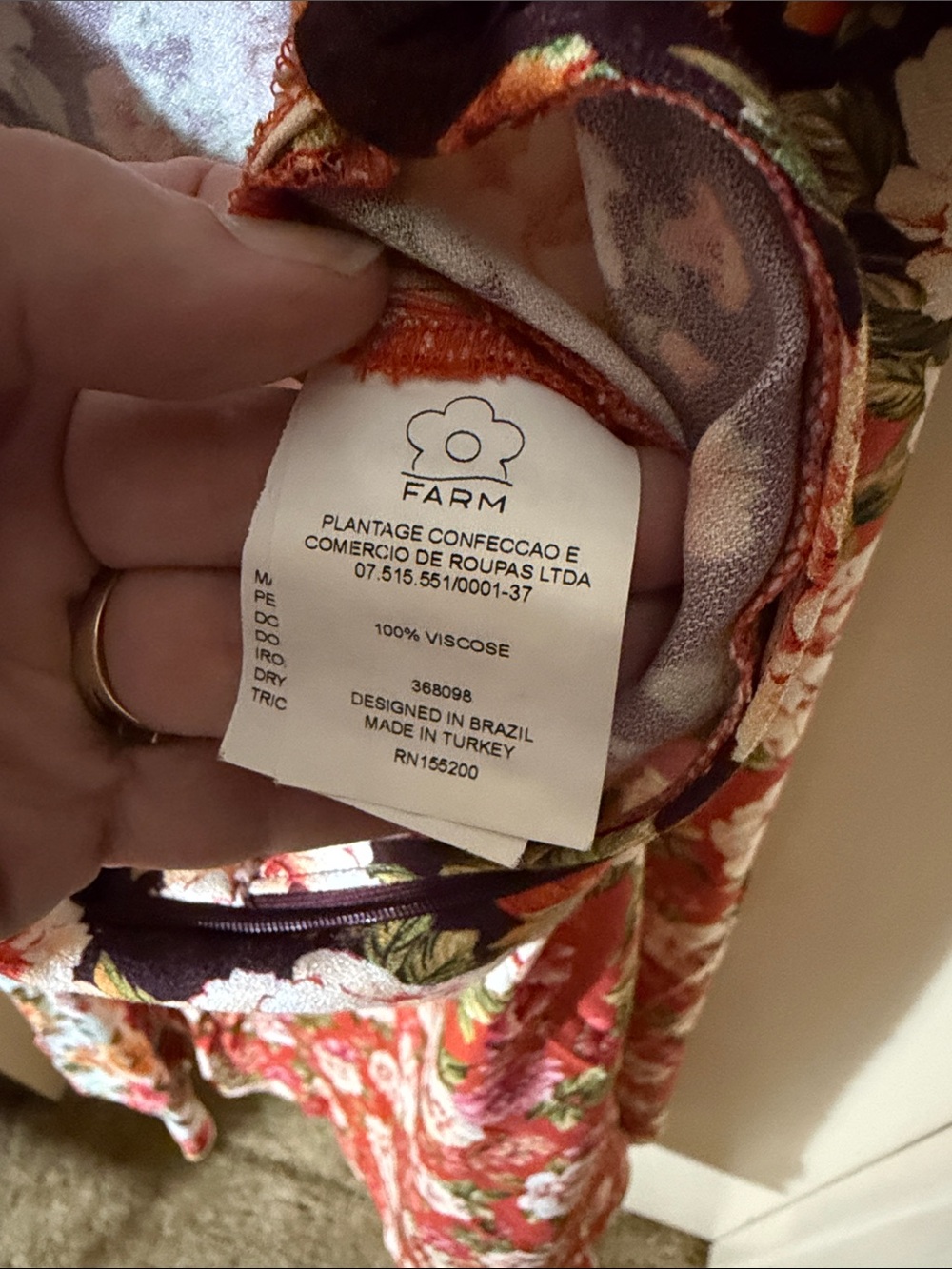 Farm Rio - Skirt - Floral Autumn Colors - Hi Lo Hem - size MED - EUC - Picture 7 of 12